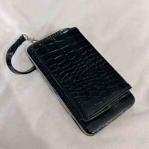 Black Crocodile wristlet
